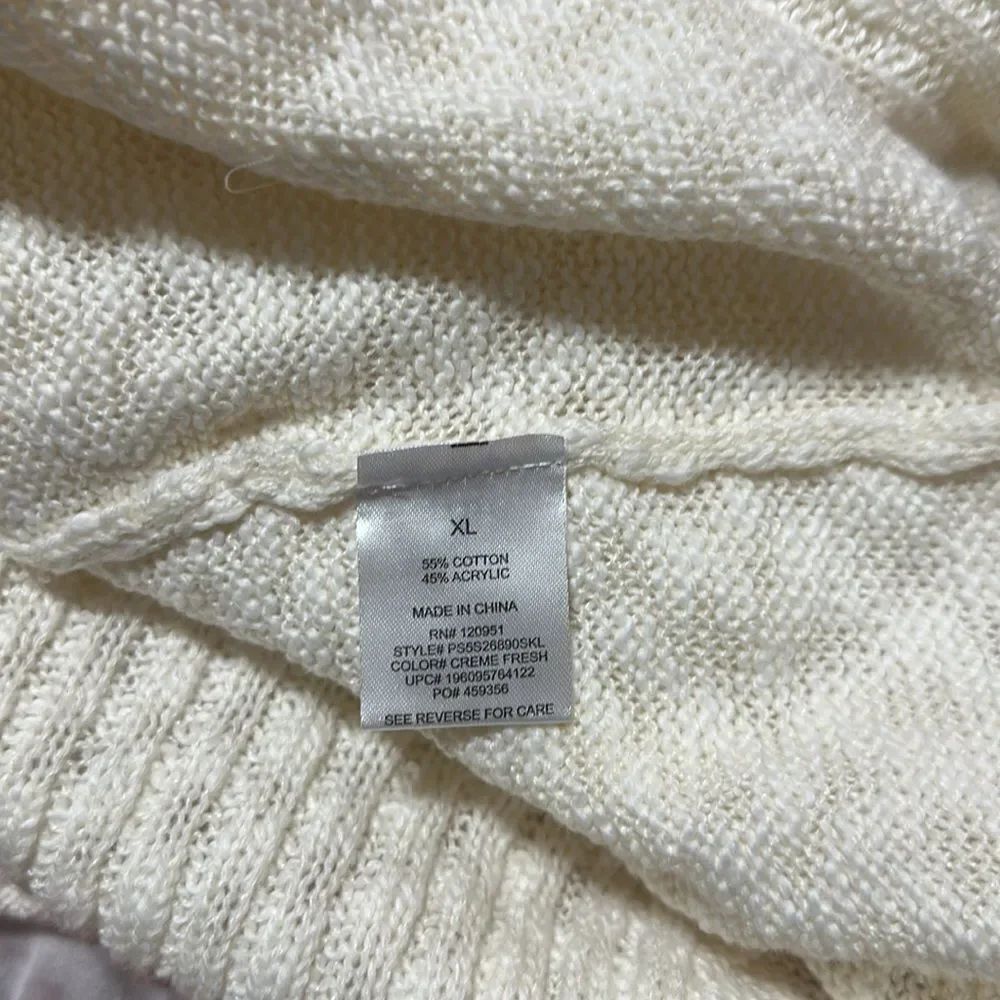 PINK REPUBLIC XL Juniors Crème Fresh Ivory Knit Boxy Fit Cropped Sweater - Picture 15 of 16